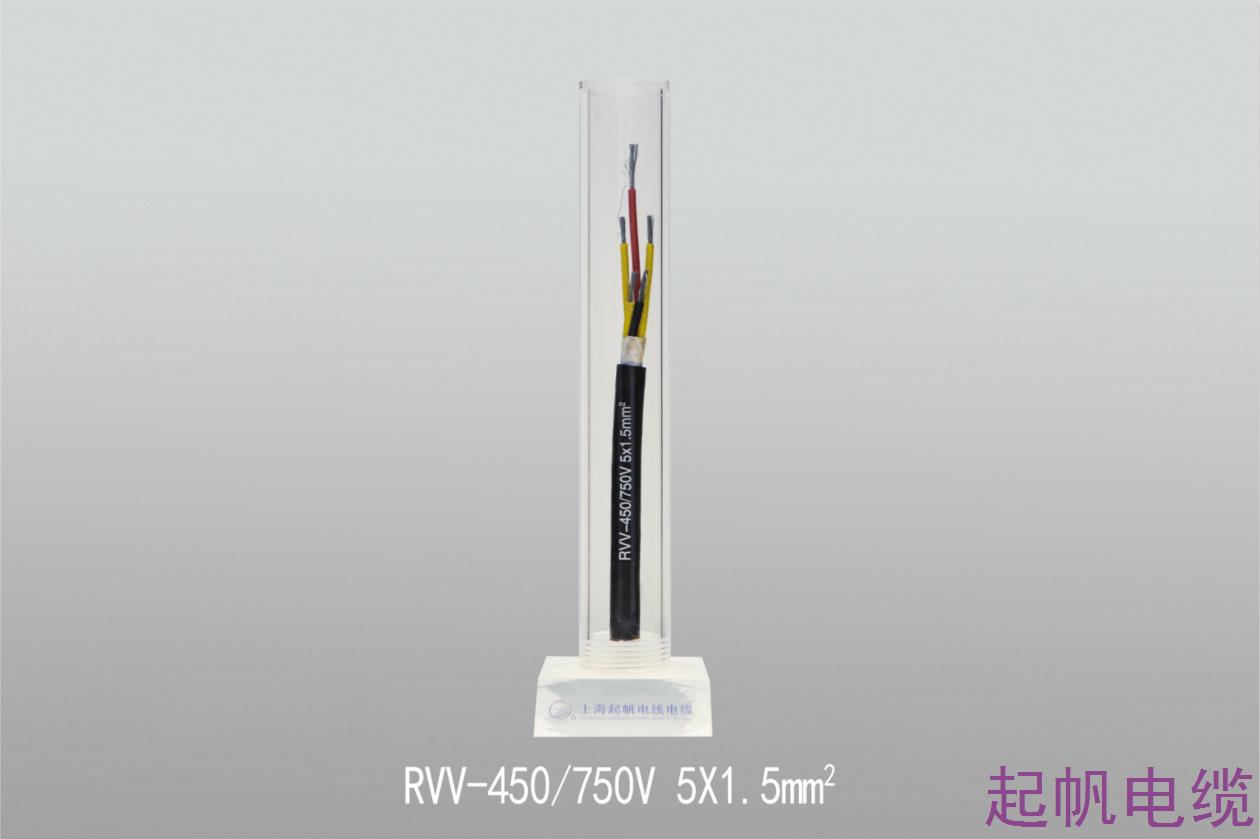 聚氯乙稀絕緣聚氯乙稀護套軟電纜RVV-450 750V 5X1.5mm2